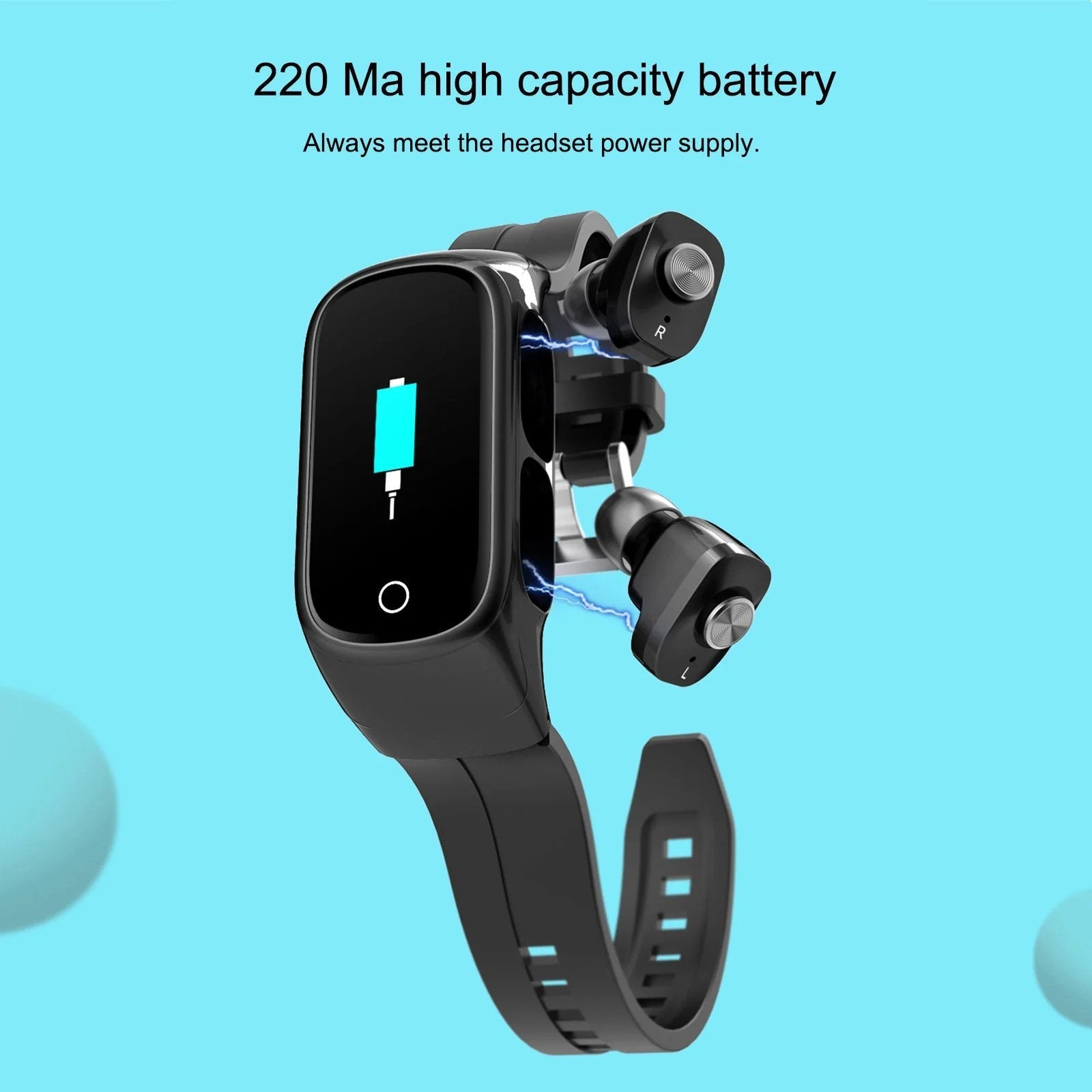 Smart Dual 2-In-1 Fitness Tracker & Wireless Earbuds