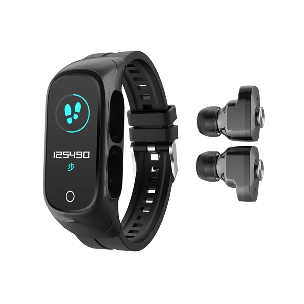Smart Dual 2-In-1 Fitness Tracker & Wireless Earbuds
