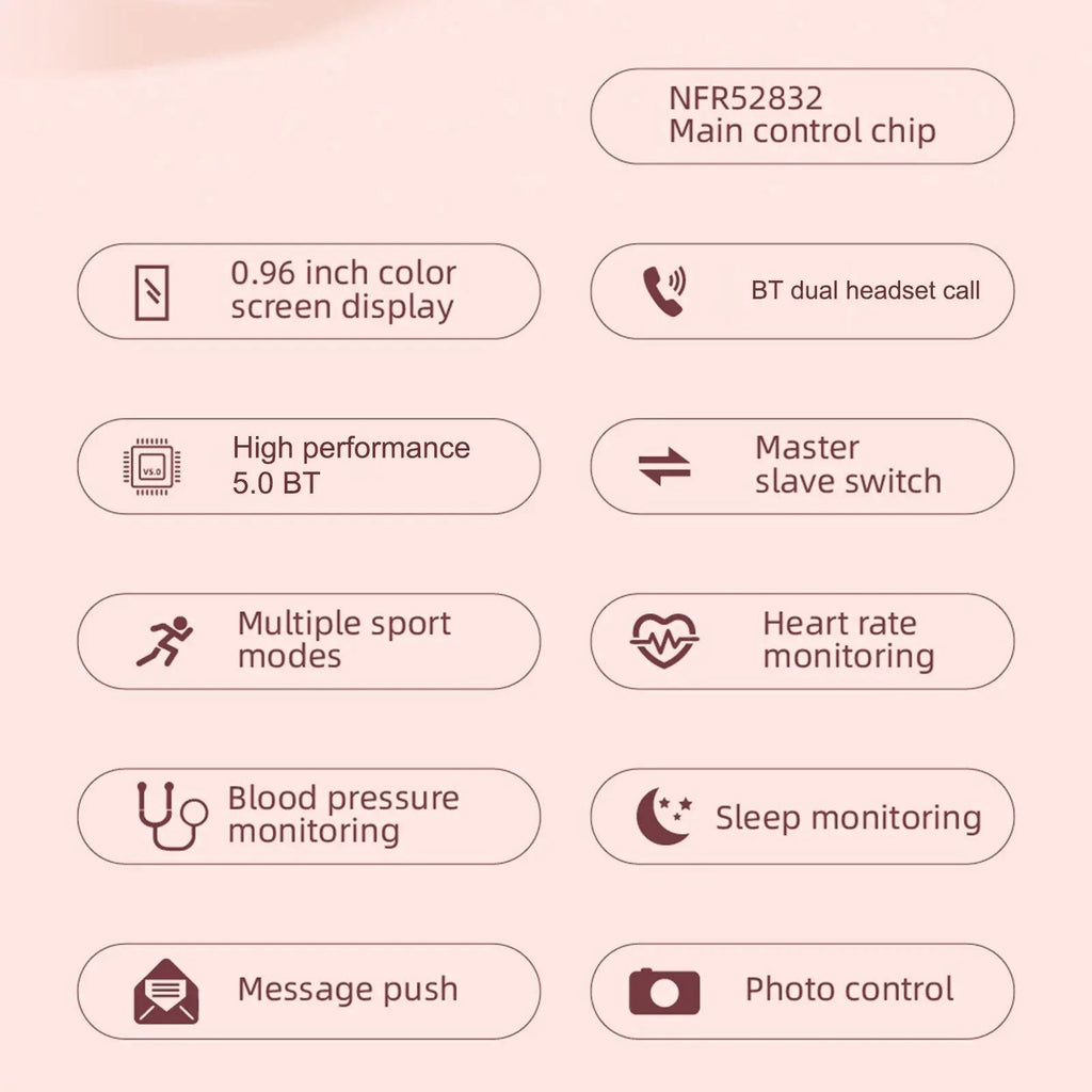 Smart Dual 2-In-1 Fitness Tracker & Wireless Earbuds