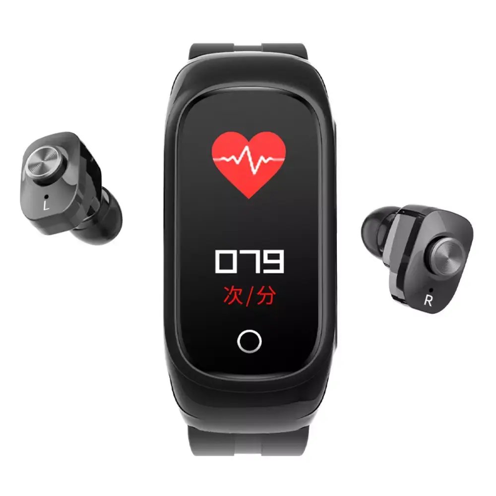 Smart Dual 2-In-1 Fitness Tracker & Wireless Earbuds